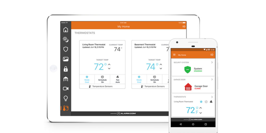 Controlling the smart thermostat temperature from an ipad or phone
